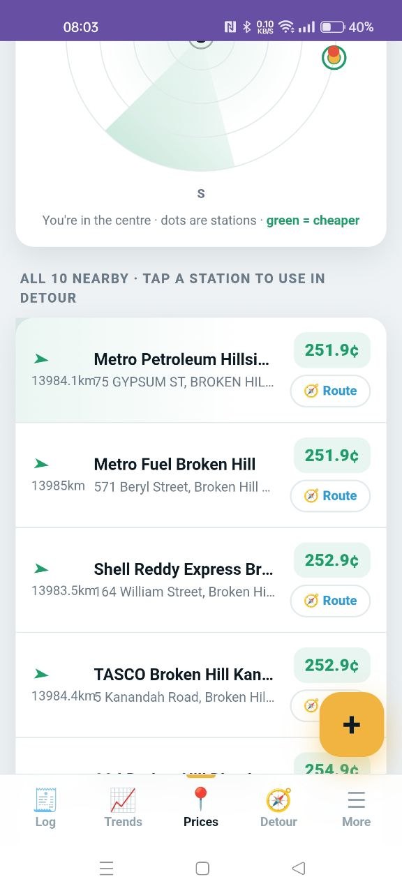 Fuel Log — live fuel prices near you