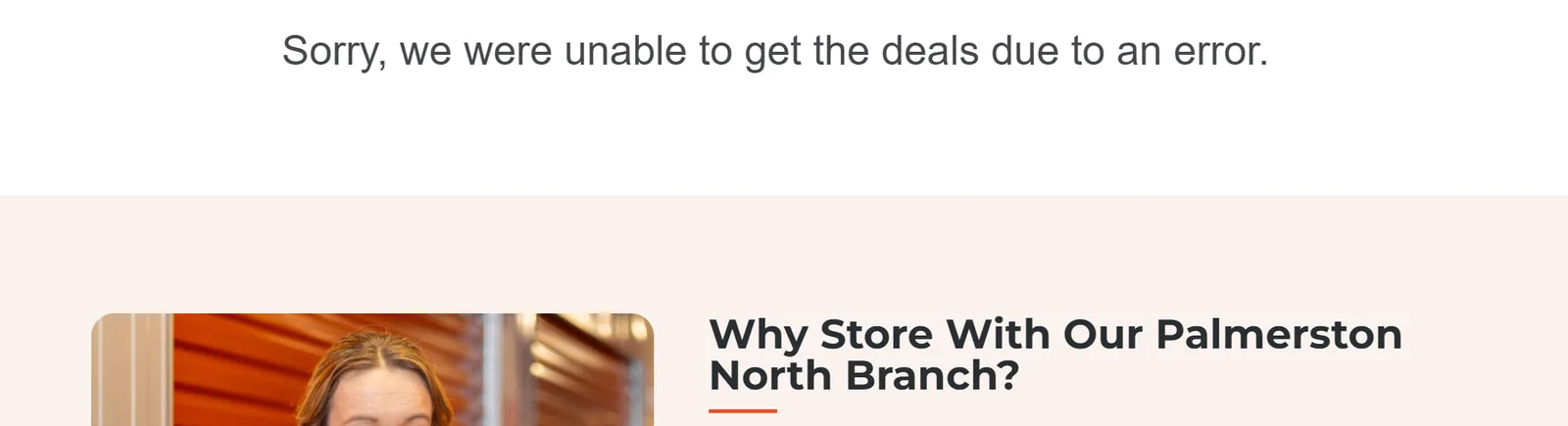 Message on the Safeguard page reading Sorry, we were unable to get the deals due to an error