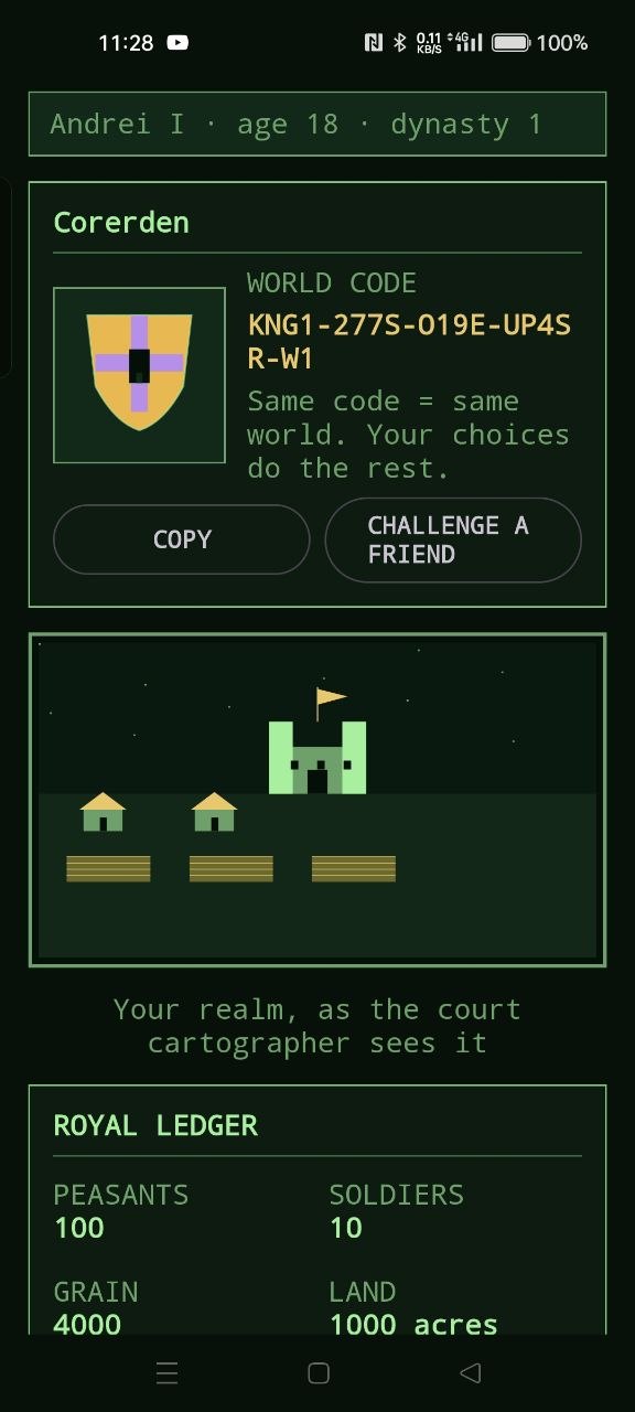 Kingdom royal ledger screen